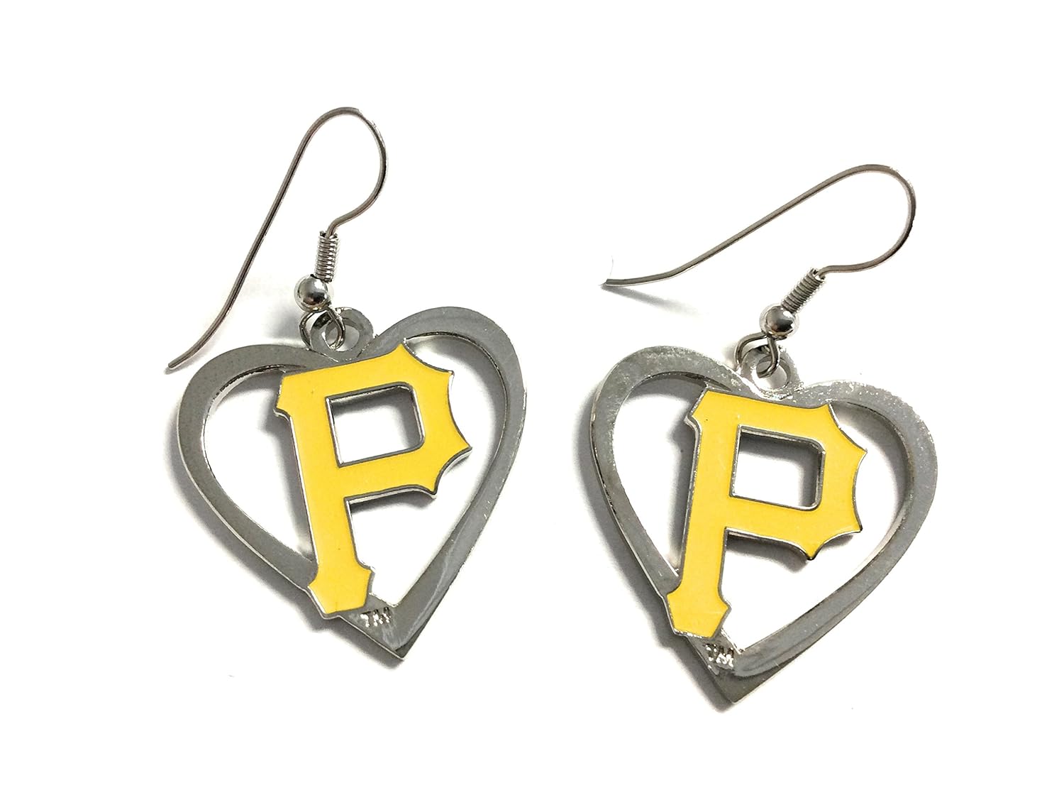 mlb pittsburgh pirates heart shaped earrings